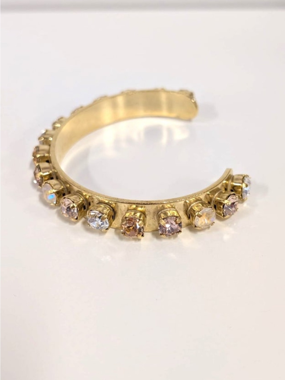 TOVA Adjustable Gold Crystal Cuff Bracelet — Gold and Clear Crystals
